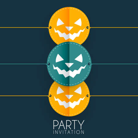 halloween party design card illustrationのイラスト素材