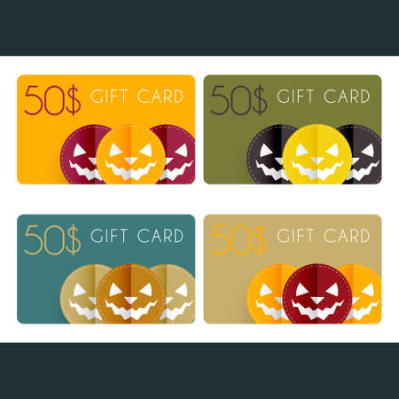 halloween discount gift cards illustrationのイラスト素材