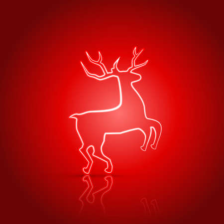 stylish glowing reindeer vector backgroundのイラスト素材