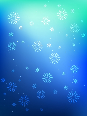 vector colorful blue background with snow flakesのイラスト素材
