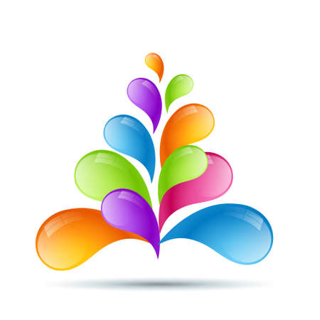creative colorful christmas tree designのイラスト素材