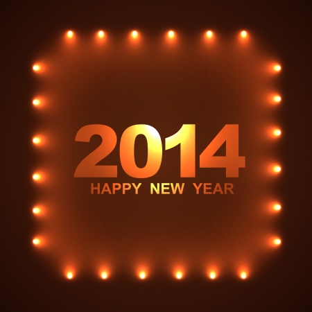 shiny 2014 happy new year designのイラスト素材