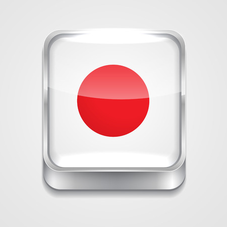3d style flag icon of japanのイラスト素材