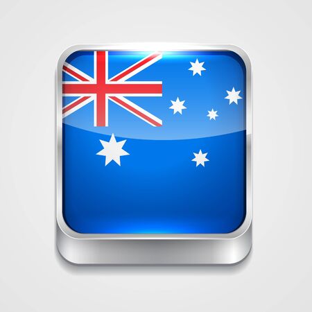 3d style flag icon of australiaのイラスト素材