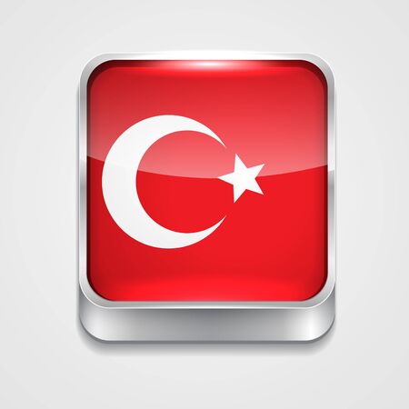 3d style flag icon of turkeyのイラスト素材