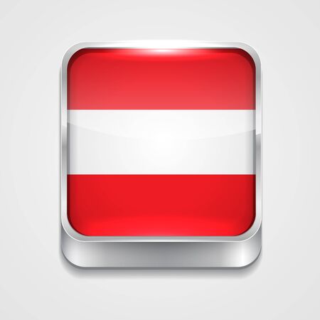 3d style flag icon of austriaのイラスト素材