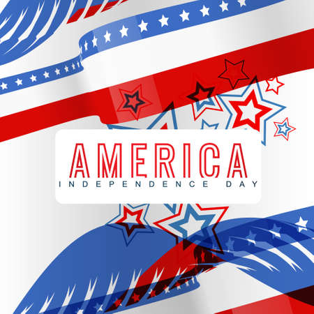 vector stylish american independence day backgroundのイラスト素材