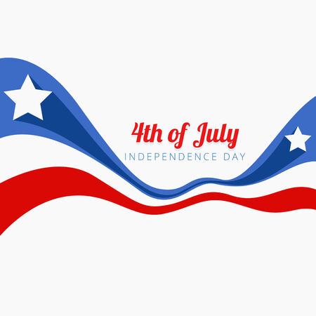 wave style american 4th of july backgroundのイラスト素材