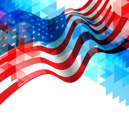 american flag design on abstract backgroundのイラスト素材