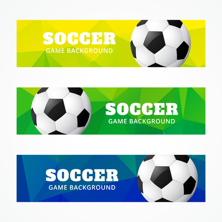 vector set of soccer banners headersのイラスト素材