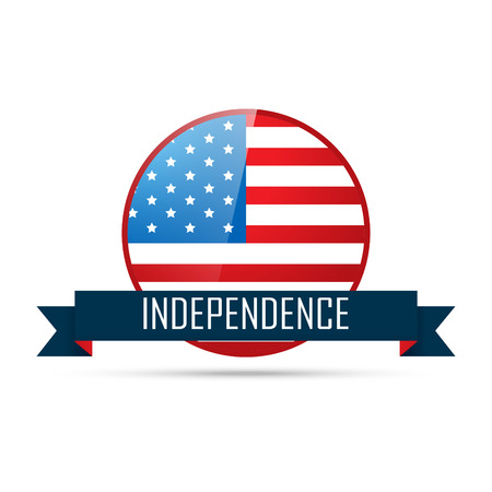 4th of july independence badgeのイラスト素材
