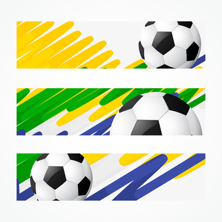 colorful set of football headersのイラスト素材
