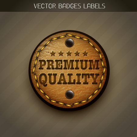stylish leather label for premium qualityのイラスト素材