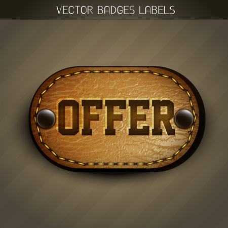 leather offer label designのイラスト素材