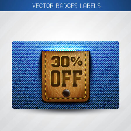 offer label of leather and jeans のイラスト素材