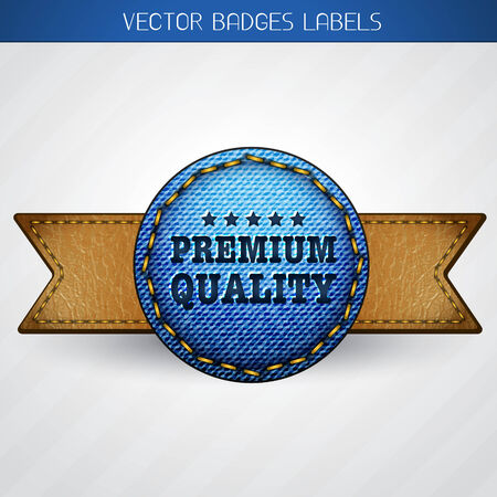 leather and jeans premium quality label designのイラスト素材