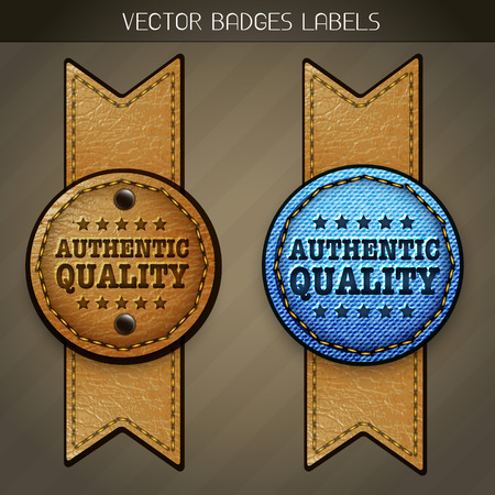 jeans and leather authentic quality label design のイラスト素材