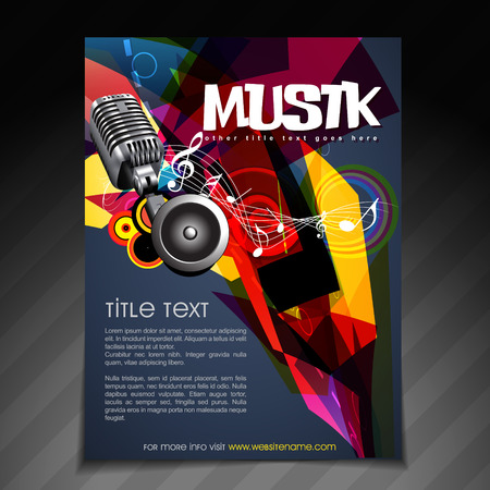 vector music party brochure flyer template designのイラスト素材