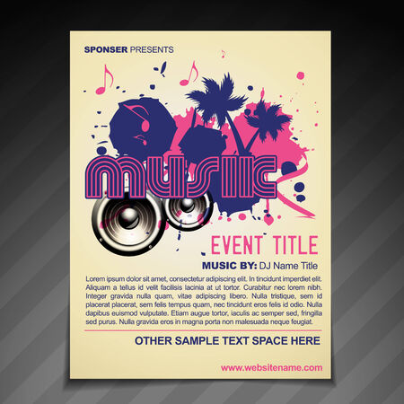 vector music brochure flyer  poster template designのイラスト素材