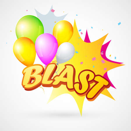 vector illustration of blast with balloonのイラスト素材