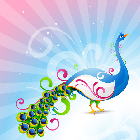 beautiful artistic vector peacock designのイラスト素材