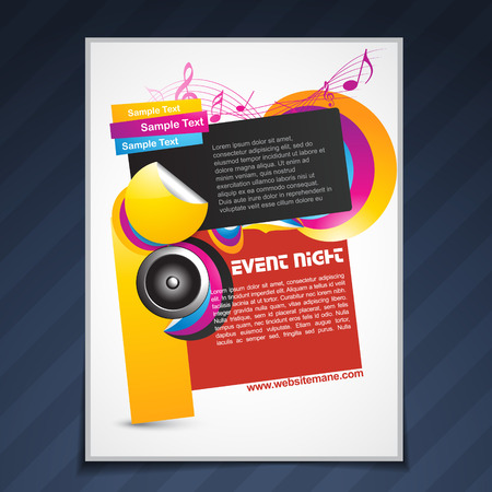 vector music party flyer template brochure designのイラスト素材