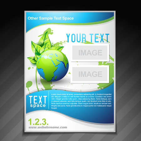 vector eco friendly brochure flyer template illustrationのイラスト素材