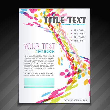 vector colorful wave brochure flyer magazine cover and poster templateのイラスト素材