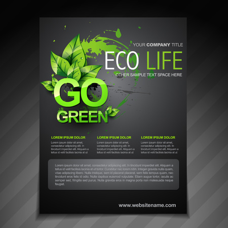 vector eco flyer brochure poster template and magazine coverのイラスト素材
