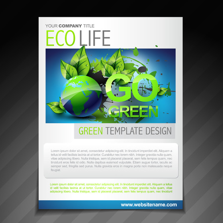 vector eco friendly flyer brochure design poster templateのイラスト素材