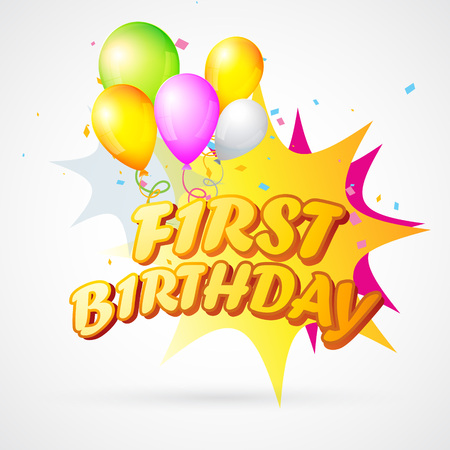 vector illustration of first birthday blast のイラスト素材