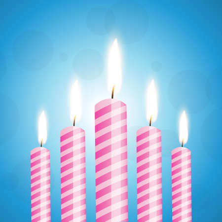 illustration of  colorful set of candles のイラスト素材