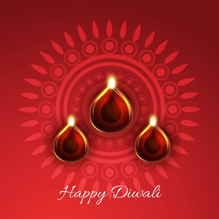 Vector beautiful diwali diya backgroundのイラスト素材