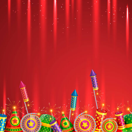 vector diwali crackers backgroundのイラスト素材