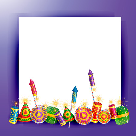 Vector diwali crackers background with space for your textのイラスト素材