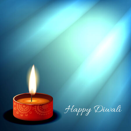 Vector stylish diwali diya backgroundのイラスト素材
