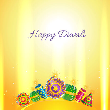 Vector diwali crackers cardのイラスト素材