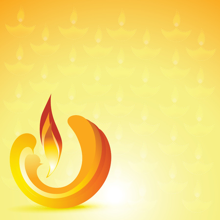 Vector stylish diwali diya backgroundのイラスト素材