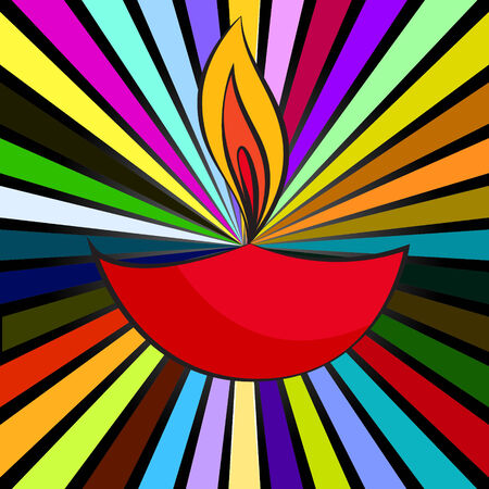 Vector attractive background of diwali diyaのイラスト素材