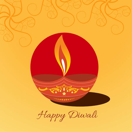 Vector diwali diya background illustrationのイラスト素材