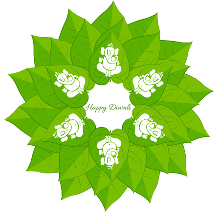 Vector beautiful ganesh ji in betel leaf  のイラスト素材