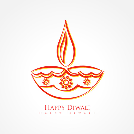 vector artistic diwali diya isolated on white backgroundのイラスト素材