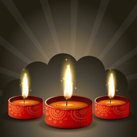 Vector stylish diwali diya background with space for your textのイラスト素材