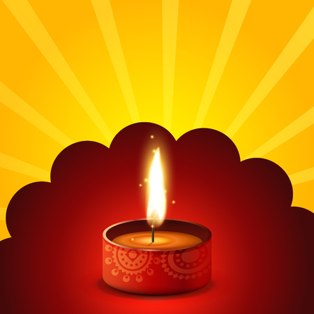 Vector Diwali diya background with space for your textのイラスト素材