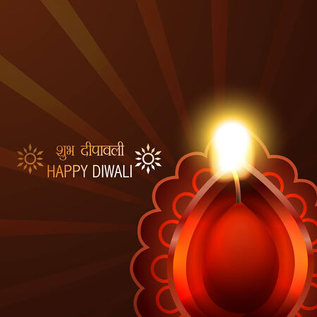 Vector stylish diwali diya backgroundのイラスト素材