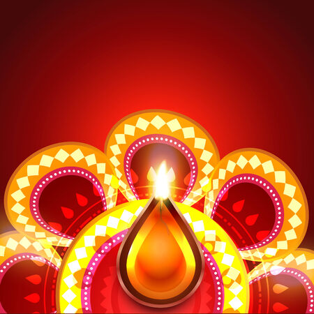 Vector stylish diwali diya backgroundのイラスト素材