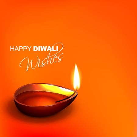 Vector stylish diwali diya backgroundのイラスト素材