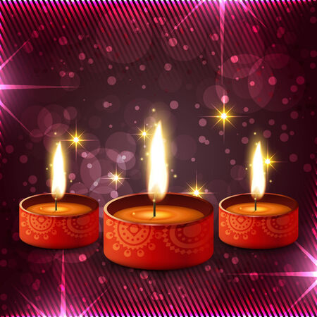 Vector creative colorful diwali diya backgroundのイラスト素材