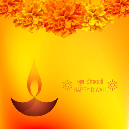 Vector diwali diya background decorative with flowersのイラスト素材