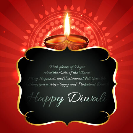 Vector beautiful diwali diya background with space for your textのイラスト素材